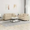 Sofa Sofos komplektas su pagalvėmis, 2 dalių, kreminis, audinys