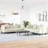Sofa Sofos komplektas su pagalvėmis, 2 dalių, kreminis, aksomas