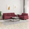 Sofa Sofos komplektas su pagalvėmis, 2 dalių, vyno, audinys