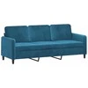 Sofa Sofos komplektas su pagalvėmis, 2 dalių, mėlynas, aksomas