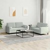 Sofa Sofos komplektas su pagalvėmis, 2 dalių, pilkas, aksomas