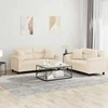 Sofa Sofos komplektas su pagalvėmis, 2 dalių, smėlio, audinys