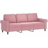 Sofa Sofos komplektas su pagalvėmis, 2 dalių, rožinis, aksomas
