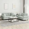 Sofa Sofos komplektas su pagalvėmis, 2 dalių, pilkas, aksomas