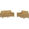Sofa Sofos komplektas su pagalvėmis, 2 dalių, rudas, aksomas