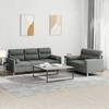 Sofa Sofos komplektas su pagalvėmis, 2 dalių, pilkas, audinys