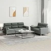 Sofa Sofos komplektas su pagalvėmis, 2 dalių, pilkas, audinys
