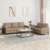 Sofa Sofos komplektas su pagalvėmis, 2 dalių, kapučino, dirbtinė oda