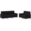 Sofa Sofos komplektas su pagalvėmis, 2 dalių, juodas, audinys