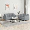 Sofa Sofos komplektas su pagalvėmis, 2 dalių, pilkas, audinys