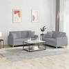 Sofa Sofos komplektas su pagalvėmis, 2 dalių, pilkas, audinys