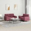 Sofa Sofos komplektas su pagalvėmis, 2 dalių, vyno, audinys