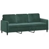 Sofa Sofos komplektas su pagalvėmis, 2 dalių, žalias, aksomas