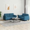 Sofa Sofos komplektas su pagalvėmis, 2 dalių, mėlynas, aksomas