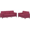 Sofa Sofos komplektas su pagalvėmis, 2 dalių, vyno, aksomas