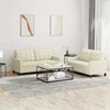 Sofa Sofos komplektas su pagalvėmis, 2 dalių, kreminis, dirbtinė oda