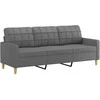 Sofa Sofos komplektas su pagalvėmis, 2 dalių, pilkas, audinys