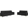 Sofa Sofos komplektas su pagalvėmis, 2 dalių, juodas, audinys