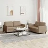 Sofa Sofos komplektas su pagalvėmis, 2 dalių, kapučino, dirbtinė oda