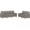 Sofa Sofos komplektas su pagalvėmis, 2 dalių, taupe, audinys