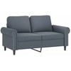 Sofa Sofos komplektas su pagalvėmis, 2 dalių, pilkas, aksomas