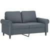 Sofa Sofos komplektas su pagalvėmis, 2 dalių, pilkas, aksomas