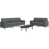 Sofa Sofos komplektas su pagalvėmis, 2 dalių, pilkas, audinys