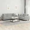 Sofa Sofos komplektas su pagalvėmis, 2 dalių, pilkas, audinys