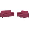 Sofa Sofos komplektas su pagalvėmis, 2 dalių, vyno, aksomas
