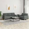 Sofa Sofos komplektas su pagalvėmis, 2 dalių, pilkas, audinys
