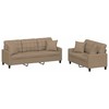 Sofa Sofos komplektas su pagalvėmis, 2 dalių, kapučino, dirbtinė oda