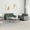 Sofa Sofos komplektas su pagalvėmis, 2 dalių, pilkas, audinys