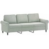 Sofa Sofos komplektas su pagalvėmis, 2 dalių, pilkas, aksomas