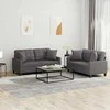 Sofa Sofos komplektas su pagalvėmis, 2 dalių, pilkas, dirbtinė oda
