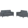 Sofa Sofos komplektas su pagalvėmis, 2 dalių, pilkas, aksomas