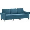 Sofa Sofos komplektas su pagalvėmis, 2 dalių, mėlynas, aksomas
