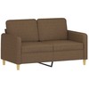 Sofa Sofos komplektas su pagalvėmis, 2 dalių, rudas, audinys