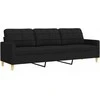 Sofa Sofos komplektas su pagalvėmis, 2 dalių, juodas, audinys