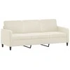 Sofa Sofos komplektas su pagalvėmis, 2 dalių, kreminis, aksomas