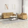 Sofa Sofos komplektas su pagalvėmis, 2 dalių, rudas, aksomas