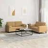 Sofa Sofos komplektas su pagalvėmis, 2 dalių, rudas, aksomas