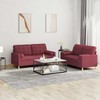 Sofa Sofos komplektas su pagalvėmis, 2 dalių, vyno, audinys