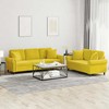 Sofa Sofos komplektas su pagalvėmis, 2 dalių, geltonas, aksomas