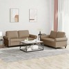 Sofa Sofos komplektas su pagalvėmis, 2 dalių, kapučino, dirbtinė oda