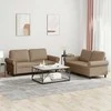 Sofa Sofos komplektas su pagalvėmis, 2 dalių, kapučino, dirbtinė oda