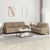 Sofa Sofos komplektas su pagalvėmis, 2 dalių, kapučino, dirbtinė oda
