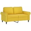 Sofa Sofos komplektas su pagalvėmis, 2 dalių, geltonas, aksomas