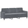 Sofa Sofos komplektas su pagalvėmis, 2 dalių, pilkas, aksomas