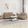 Sofa Sofos komplektas su pagalvėmis, 2 dalių, kapučino, dirbtinė oda