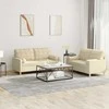 Sofa Sofos komplektas su pagalvėmis, 2 dalių, kreminis, audinys